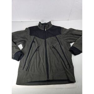 REI Jacket‎ Mens Medium Green Black Fleece Full Zip Canada Vented Gorpcore